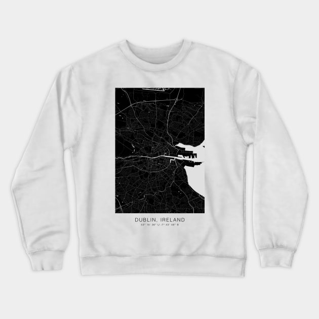 dublin map tshirt minimalist Crewneck Sweatshirt by Genetics art